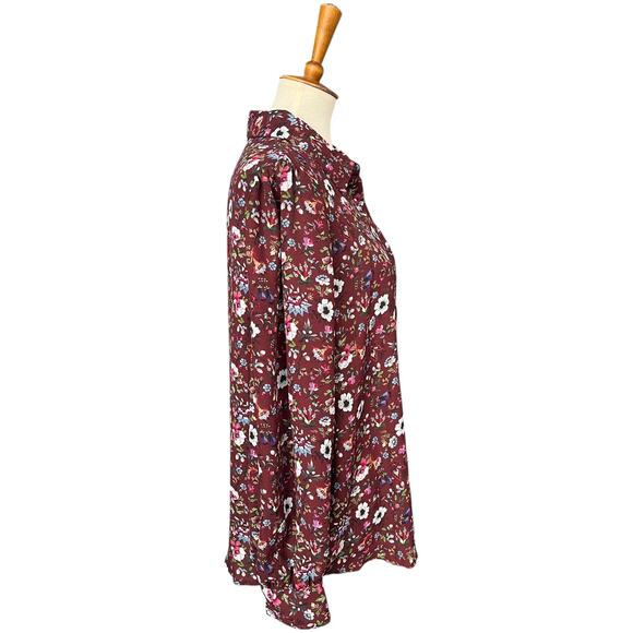 NWT Elie Tahari Long Sleeve Floral Spring Summer Workwear Blouse Size XL - Picture 6 of 9